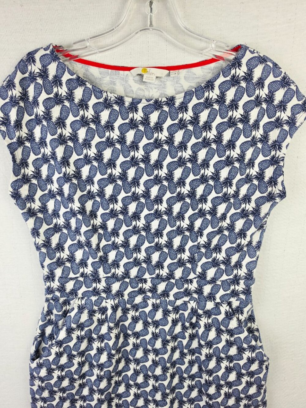 BODEN Florrie Jersey Dress Pineapple Print Cotton size 8R Resortwear Boho Preppy - Picture 10 of 12